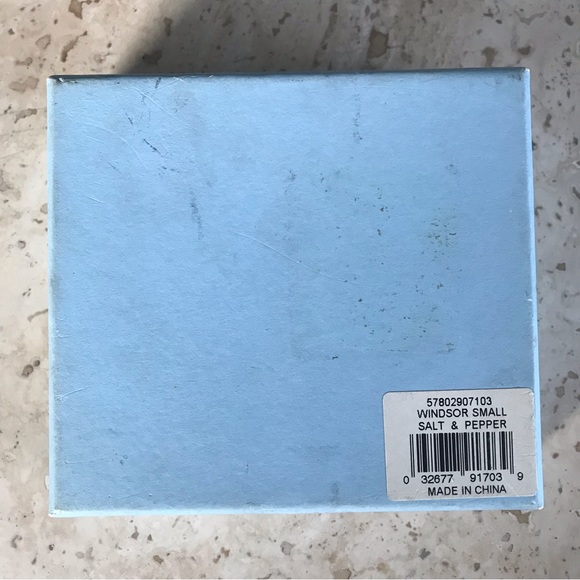 Wedgwood Windsor Small Salt & Pepper Shakers in original box, each 2 1/4” tall. - Picture 15 of 15